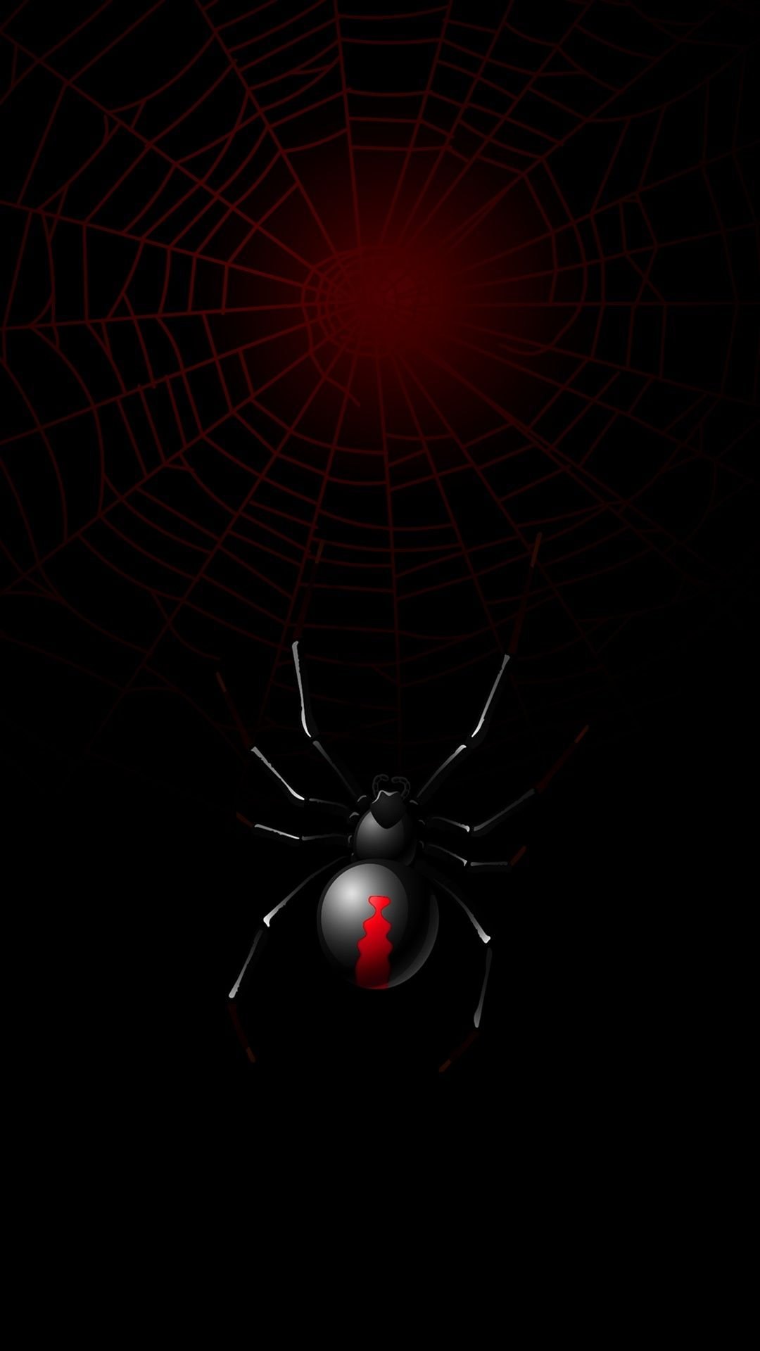 Красный паук на черном фоне