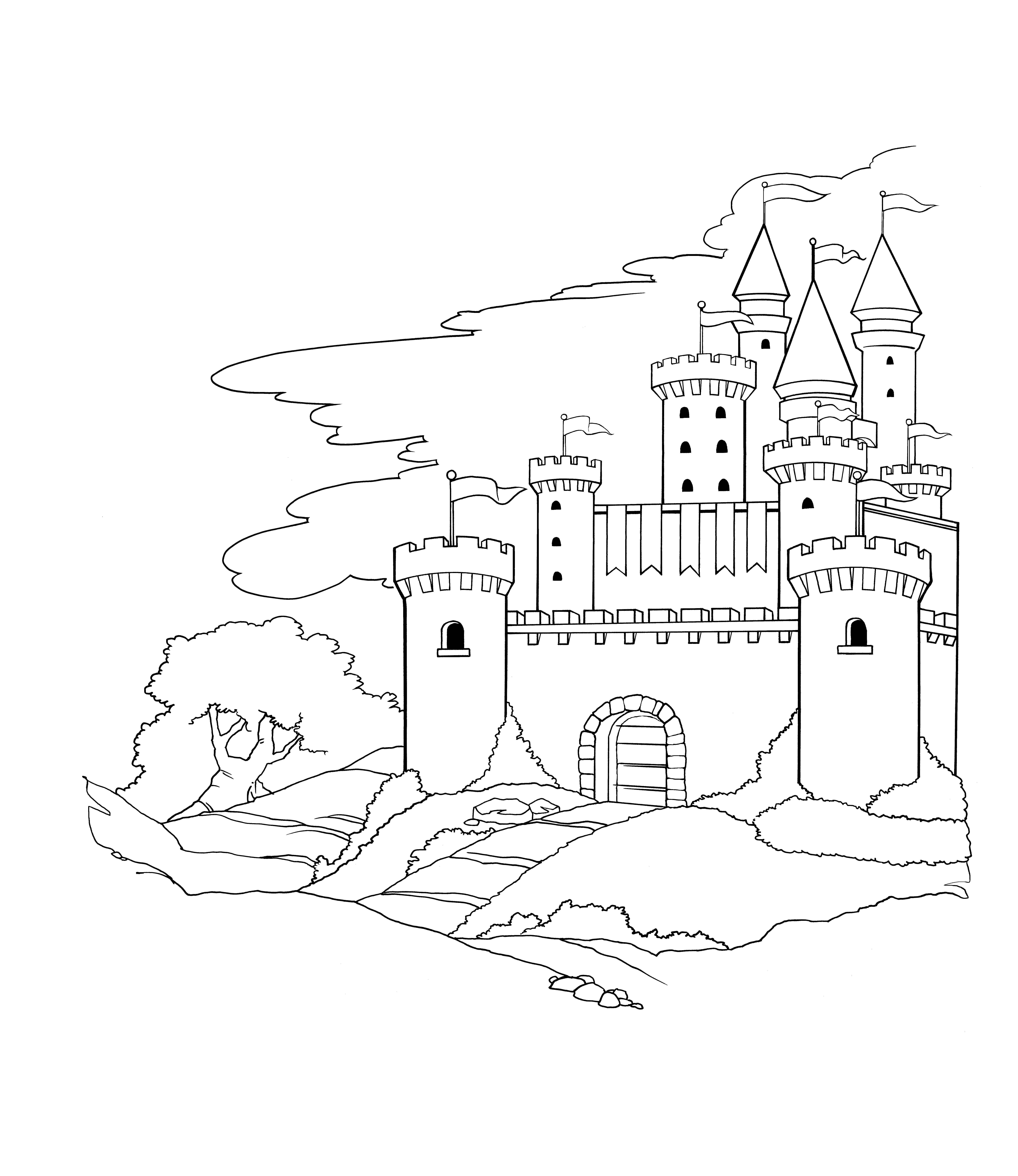 Замок средневековья рисунок