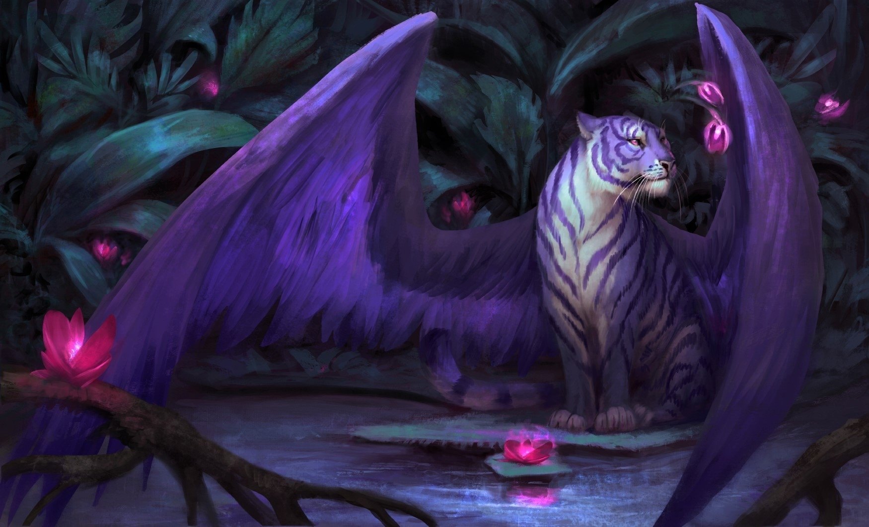 Фиолетовый кот монстр. Фамильяр пантера. Мифические Фамильяры. Фамильяр тигр. Магические животные.