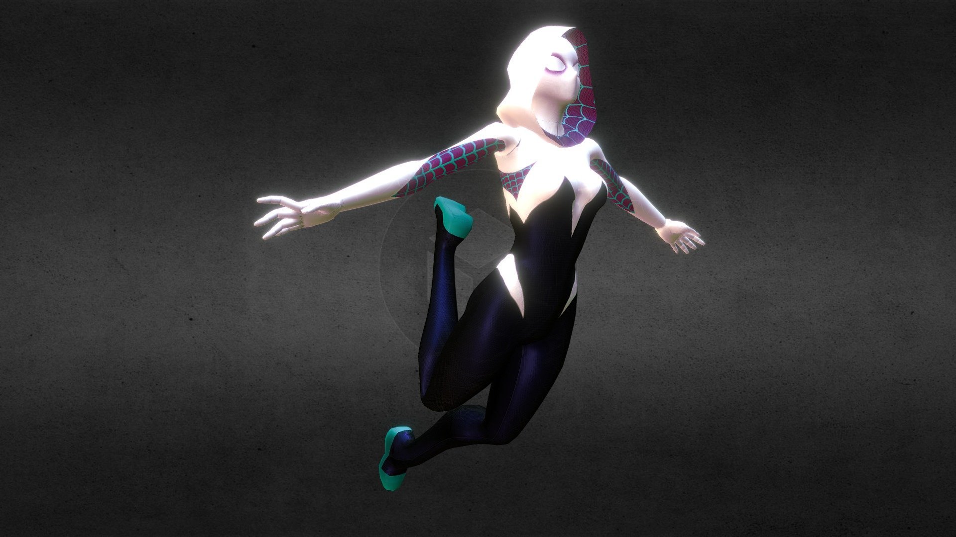 Spider gwen 3d. Гвен Стейси арт 3д. Гвен паук. Спайдер Гвен 3d. Гвен паук 3д модель.