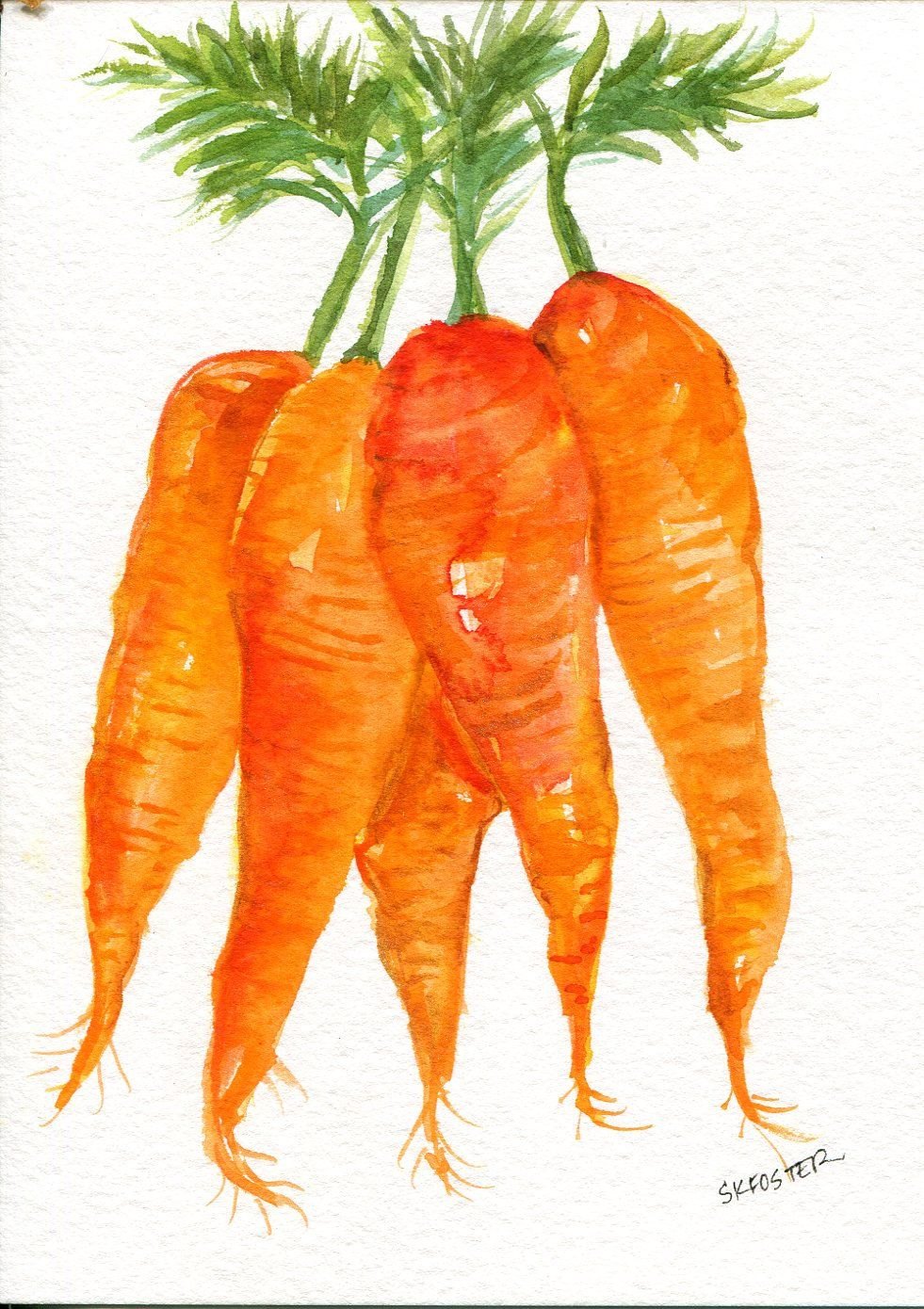 Морковка красками