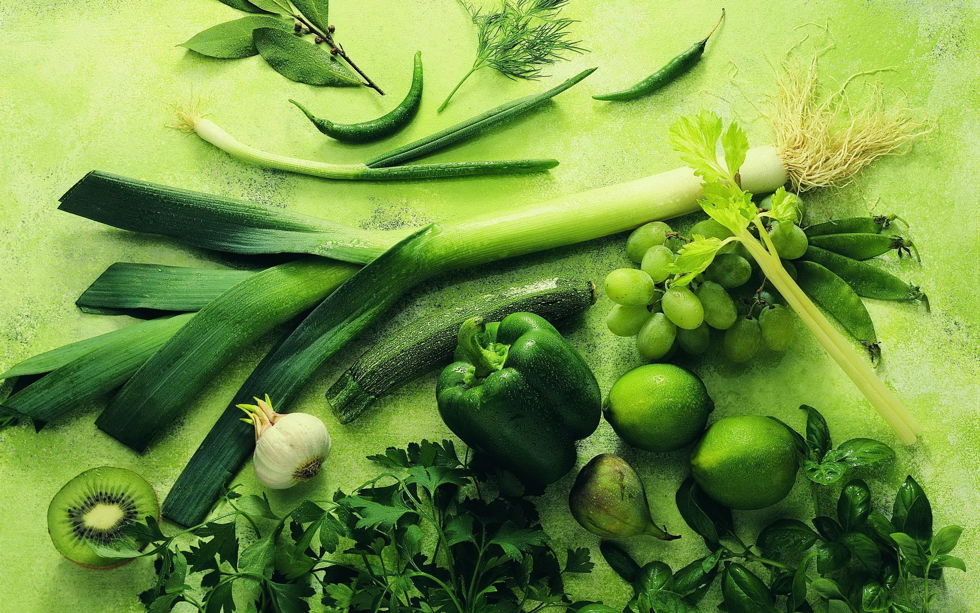 Овощи в зеленой гамме