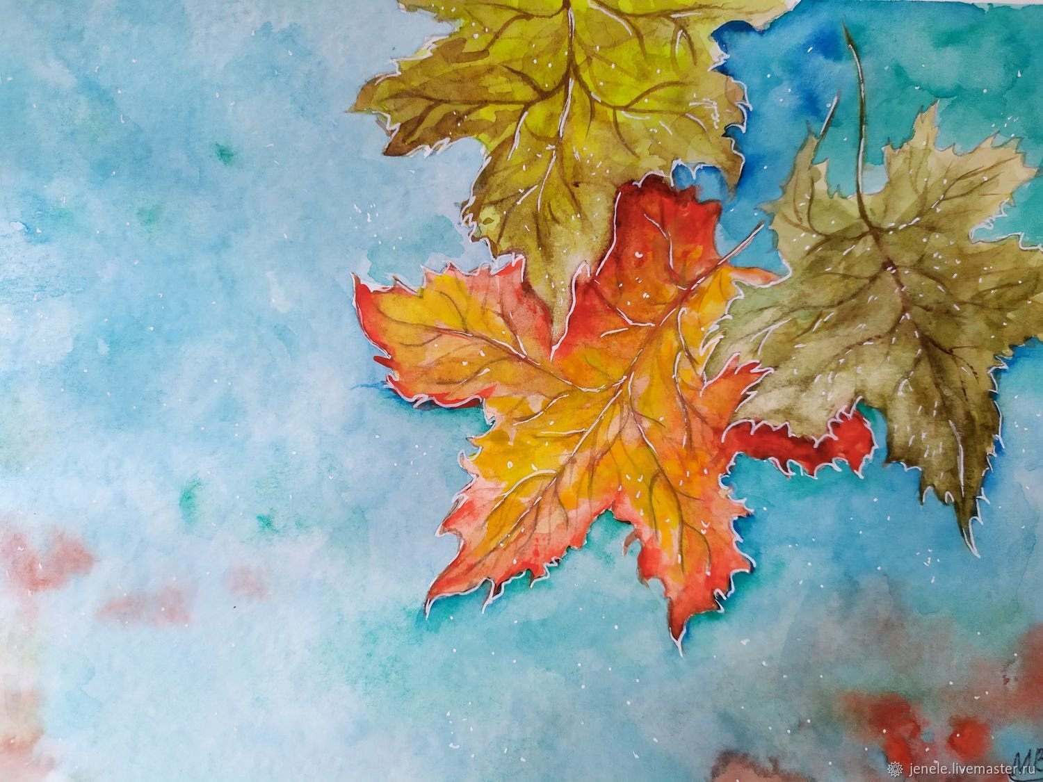 Как нарисовать осенние листья акварелью