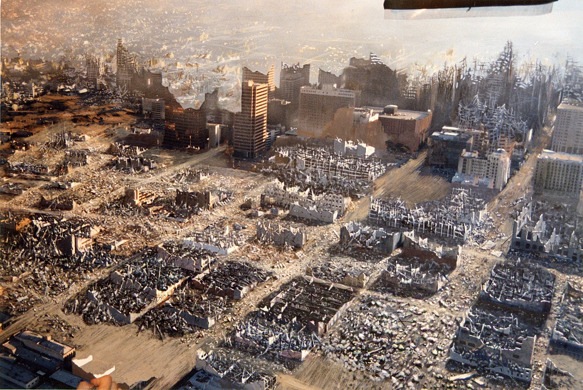 Разрушенный город днем. Лос Анджелес апокалипсис. После атомной войны. Разрушенный город. Земля после ядерной войны.
