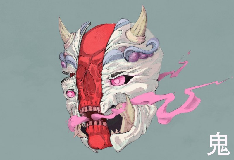 Маска Hannya демон