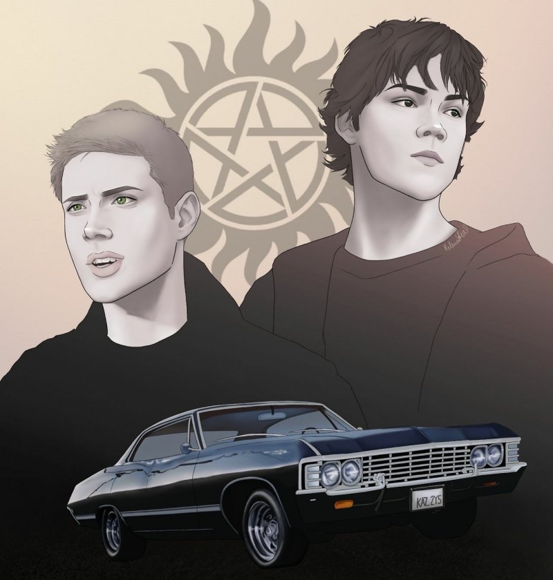 Сверхъестественное hurt/Comfort Art Sam and Dean