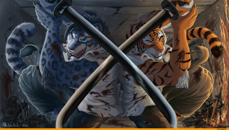 Снежный Барс фурри арт девушка