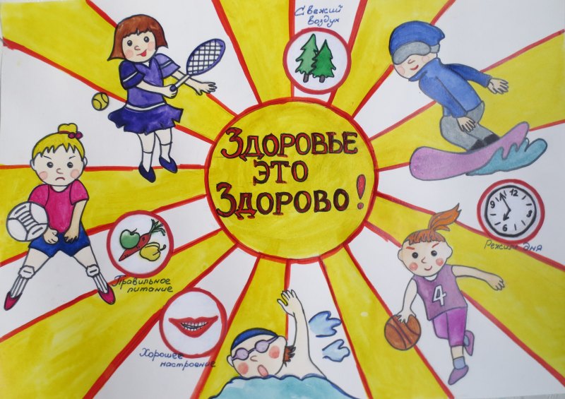 Коллаж о здоровом образе жизни в садик