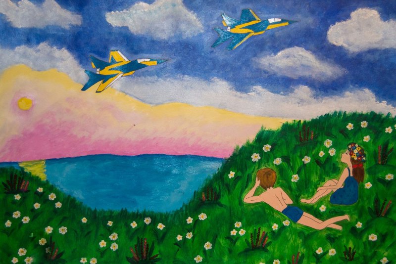 Мирное небо рисунок детей