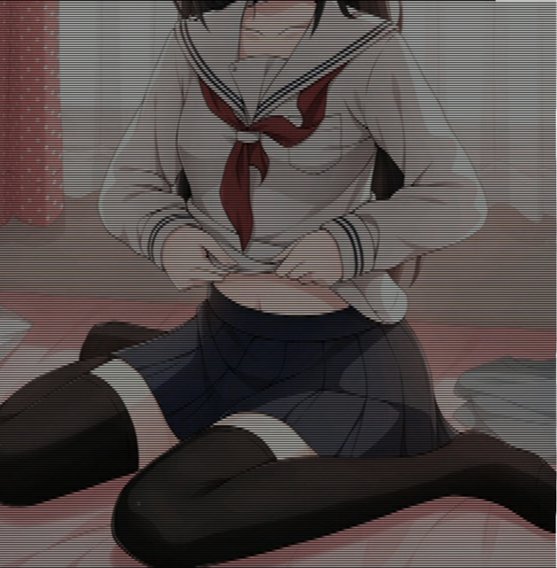 Депрессивная тян в полоску