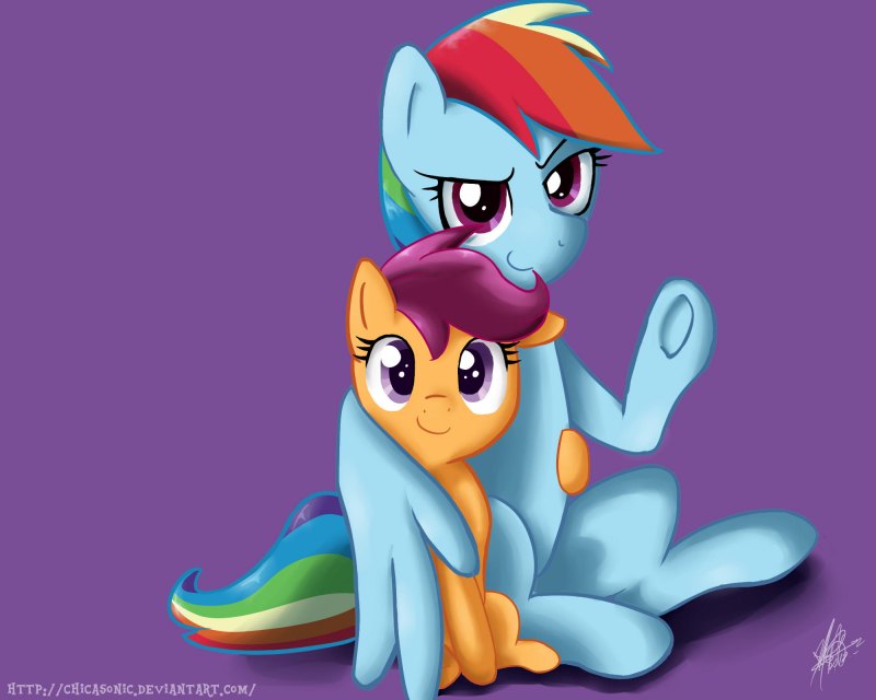 Пони Радуга Дэш и Скуталу