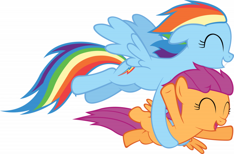 Пони Радуга Дэш и Скуталу