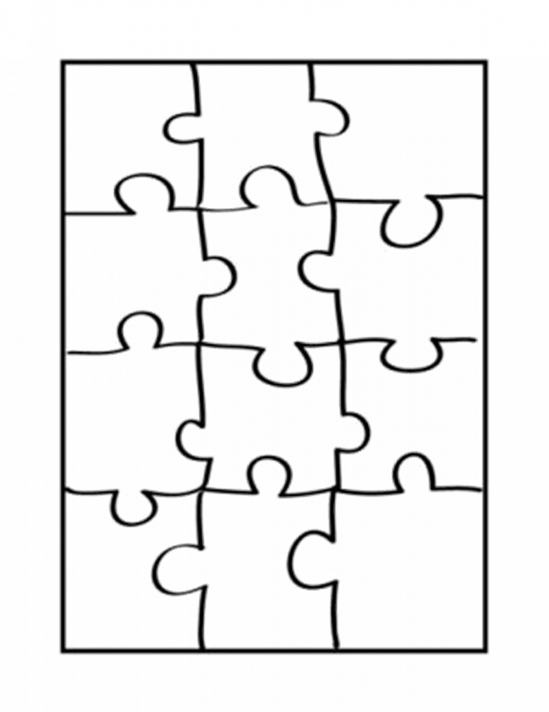 Трафарет пазла на прозрачном фоне