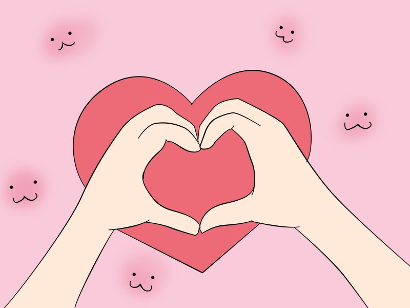 Аниме сердечко из рук
