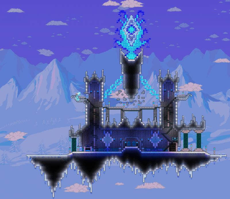 Башня замка террария. Террария Тронный зал. Terraria дом волшебника. Мраморный замок террария.