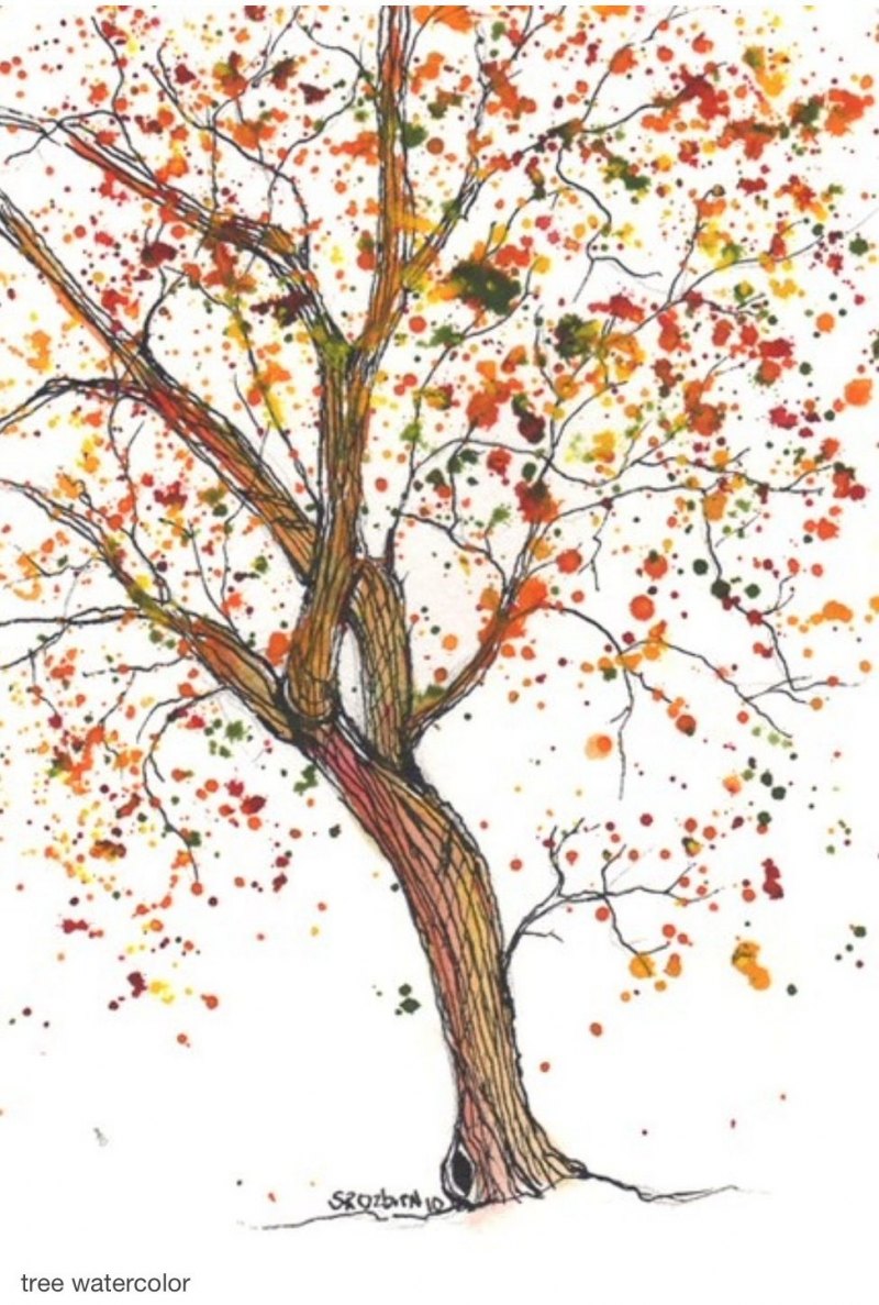 Осеннее декоративное дерево рисунок