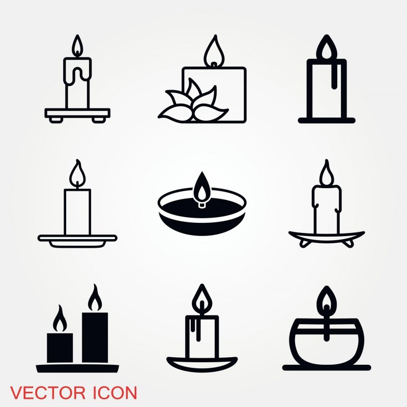 Горящая свеча значок символ