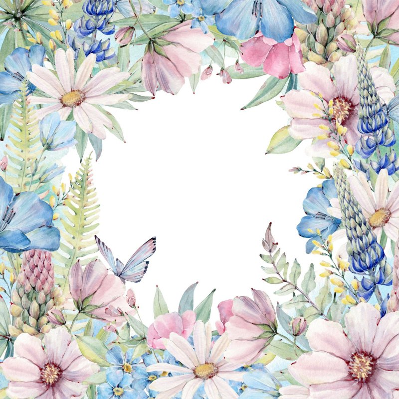 Акварельные цветочные рамки