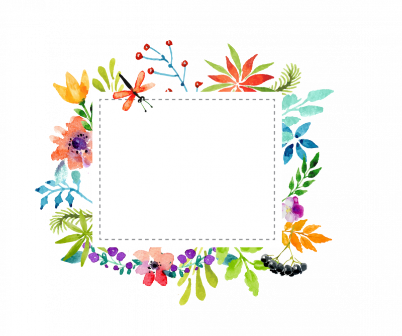 Рамочка из акварельных цветов