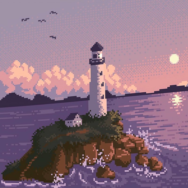 Пейзаж из пикселей