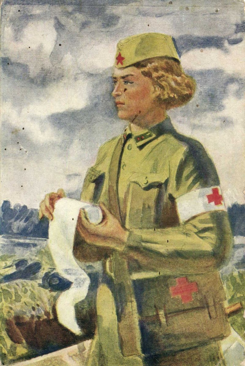 Военная медсестра в живописи