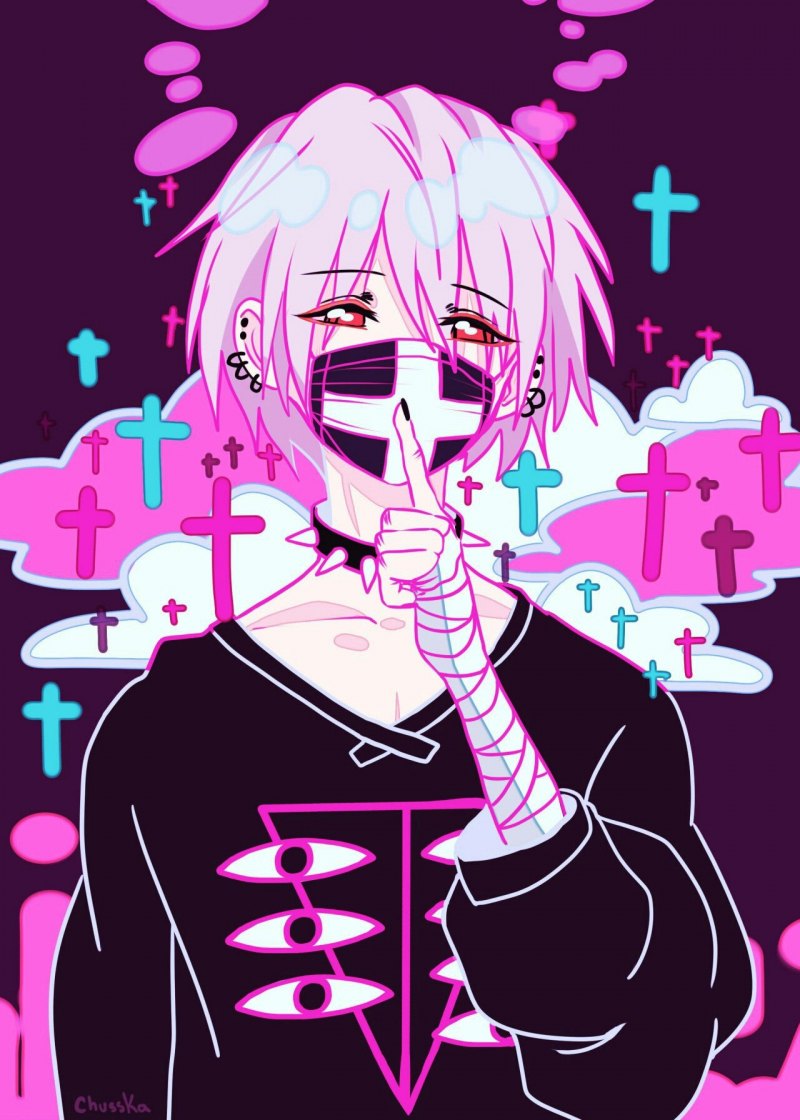 Pastel goth парни аниме