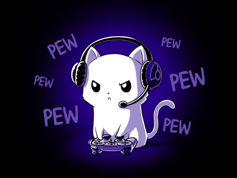 Котейка в наушниках