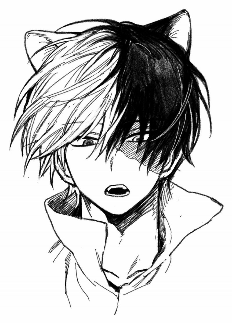 Аниме мальчики чб