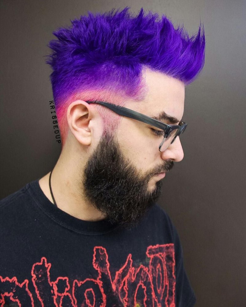 Прически с фиолетовыми волосами мужские.