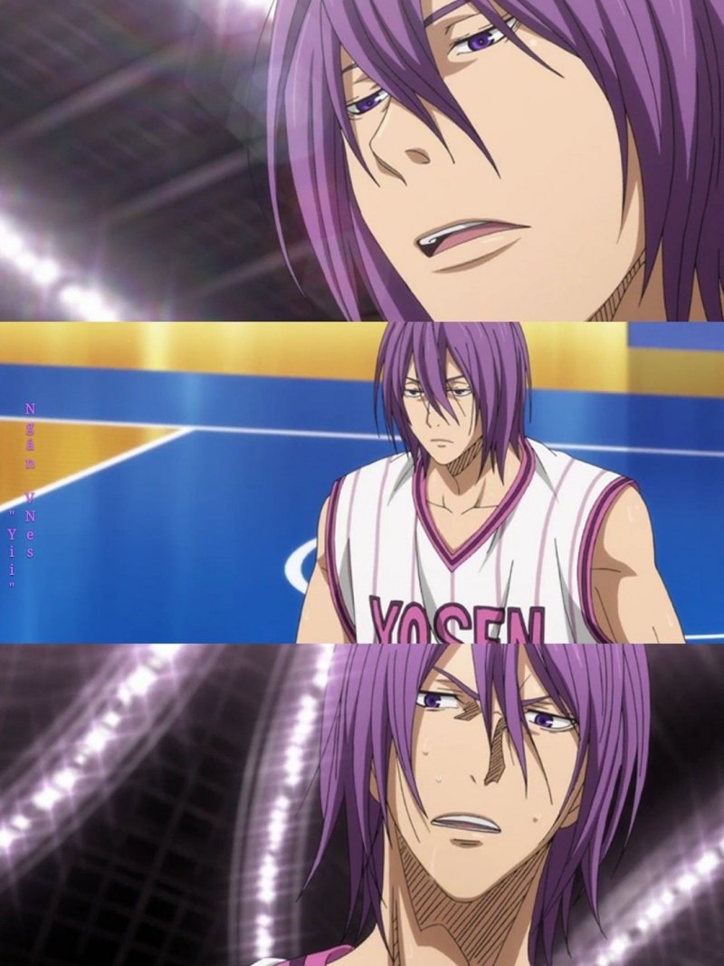 Чел с фиолетовыми волосами из баскетбол Куроко
