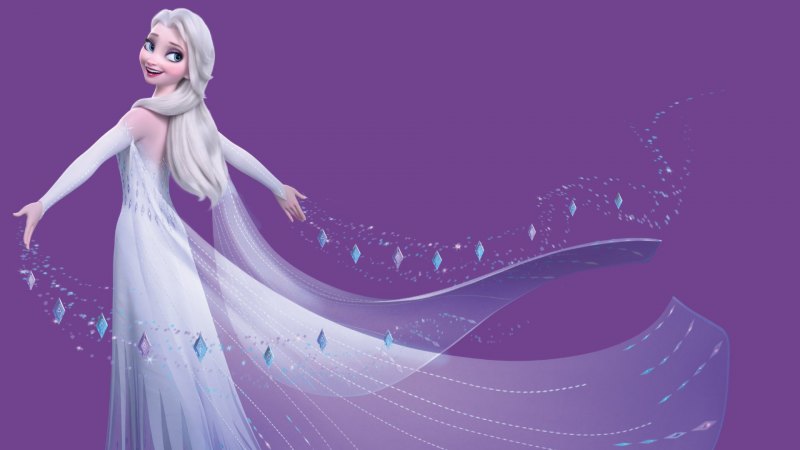 Elsa Frozen 2 в фиолетовом платье