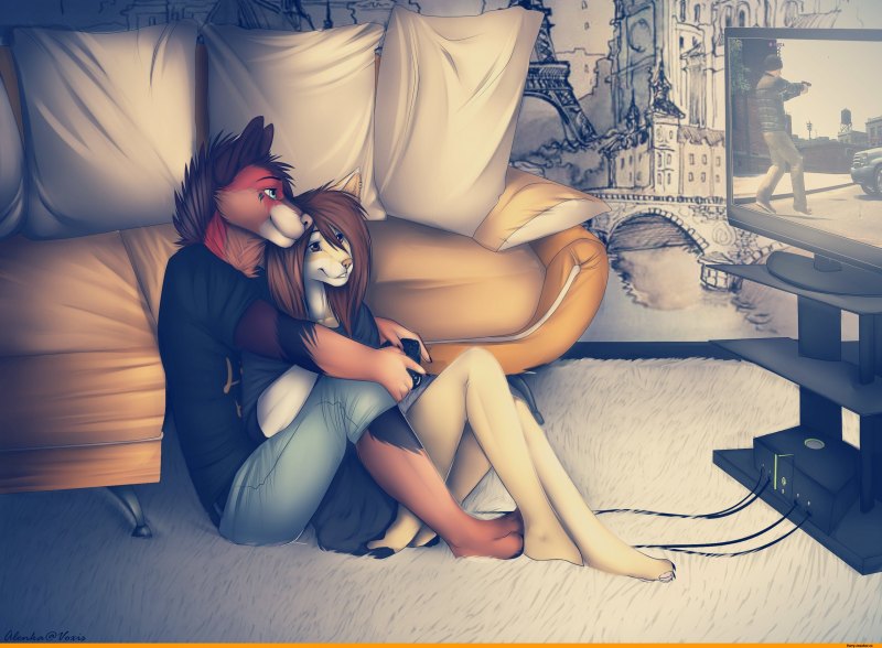 Фурри любовь Волков