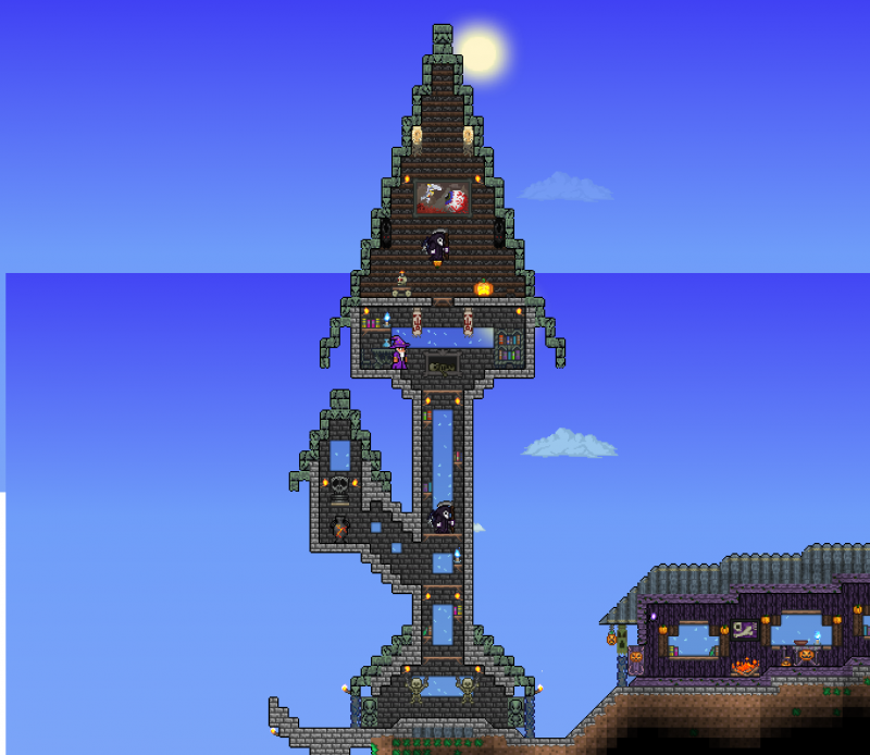 Terraria alchemist npc. Башня алхимика террария. Terraria башня волшебника. Terraria дом алхимика. Домик алхимика террария.