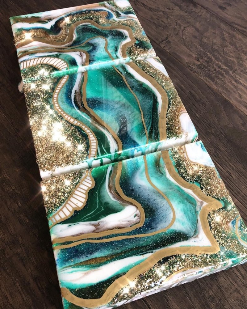 Resin Art Geode изумруд