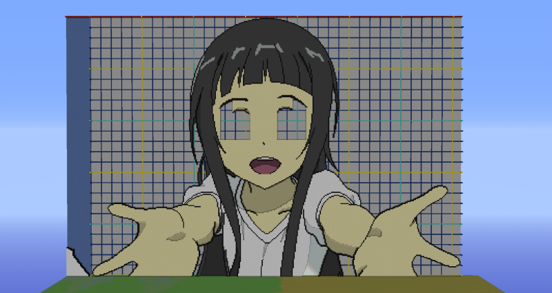 Пиксельные постройки аниме