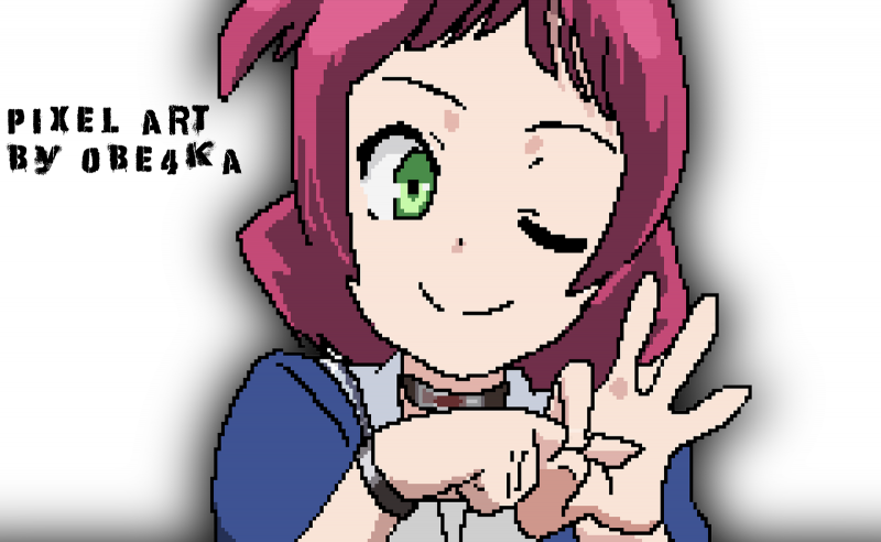 Аниме тян в пикселях