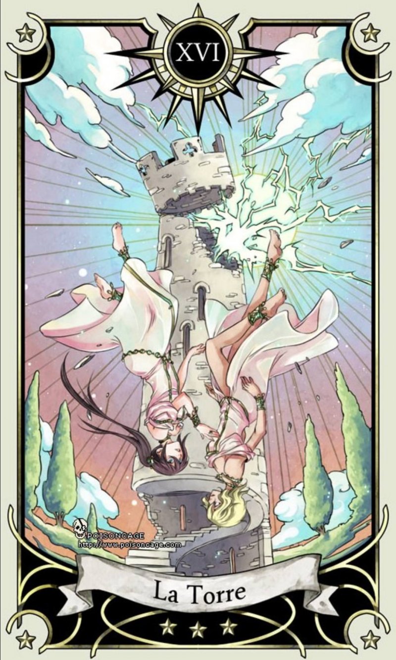 Карты таро семь карт. 16 Аркан Таро. Таро семи звезд (Mystical Manga Tarot). 16 Аркан Таро башня. Старший Аркан башня.