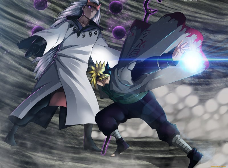 Мадара шести путей против Наруто и Саске