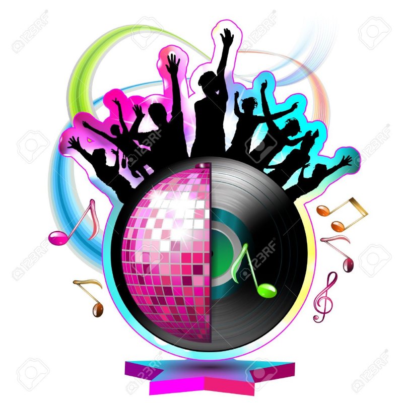 Надпись в стиле диско