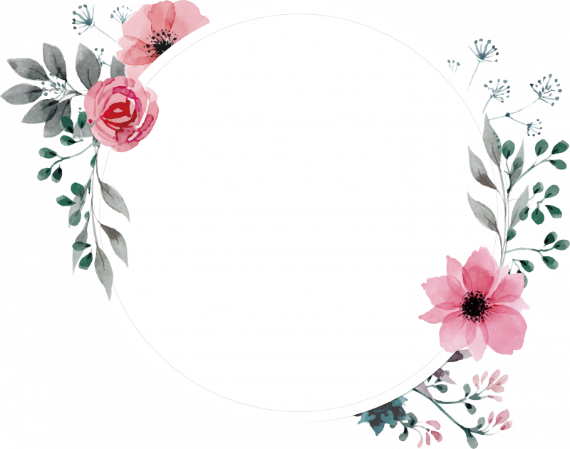 Цветочная рамка круглая