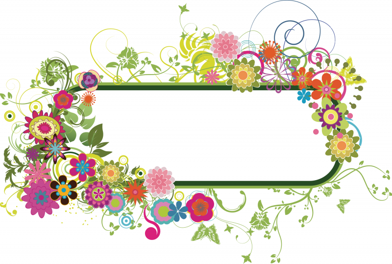 Цветочная рамка для надписи
