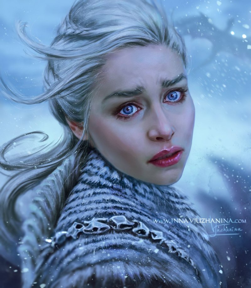 Дейенерис Таргариен с драконами