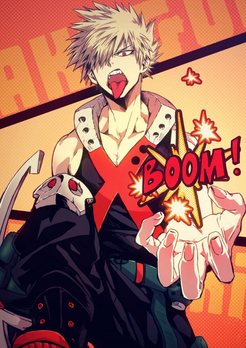 Бакуго Кацуки с сердечками