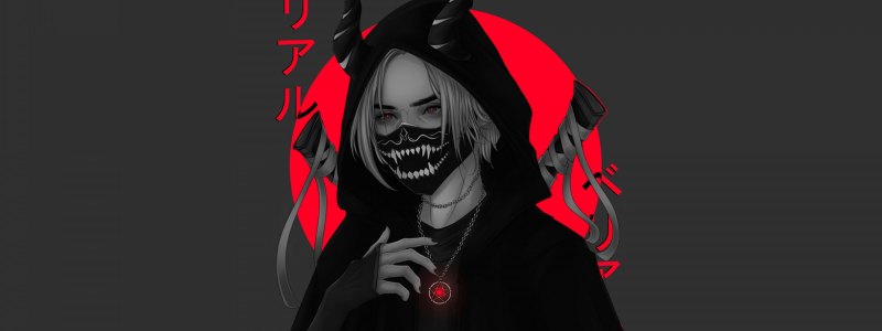 Аниме демон в маске