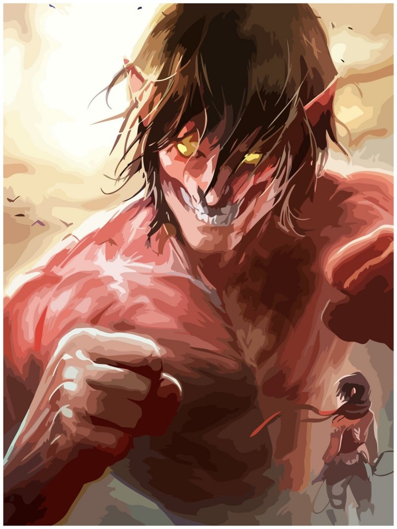 Эрен Йегер атакующий Титан