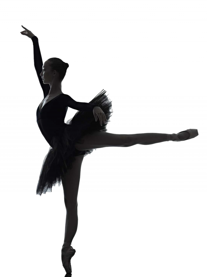 Балерина черная на белом фоне