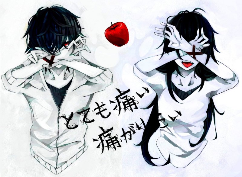 Аниме Близнецы мальчик и девочка с черными волосами