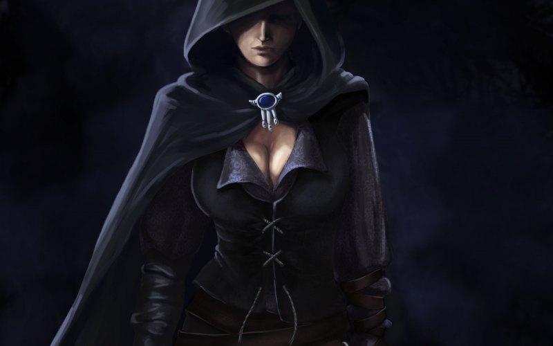 Девушка в капюшоне фэнтези