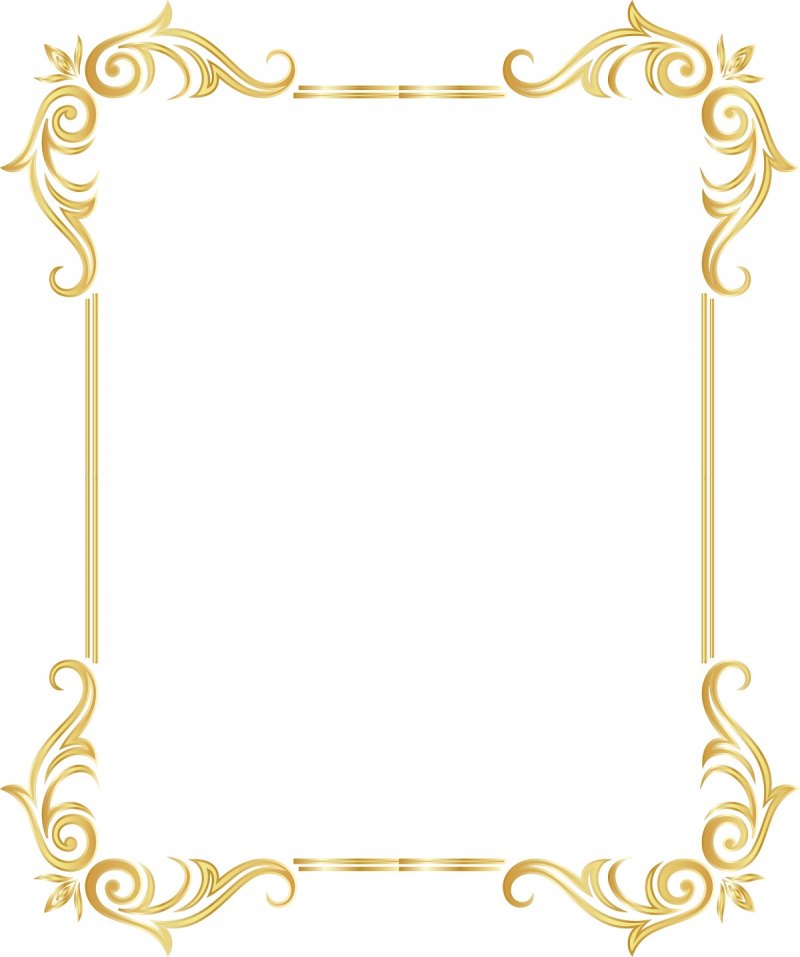 Золотая рамка с вензелями