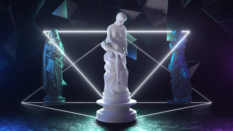 Статуя неон